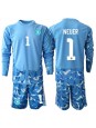 Billige Tyskland Manuel Neuer #1 Keeper Bortedraktsett Barn VM 2026 Langermet (+ Korte bukser)
